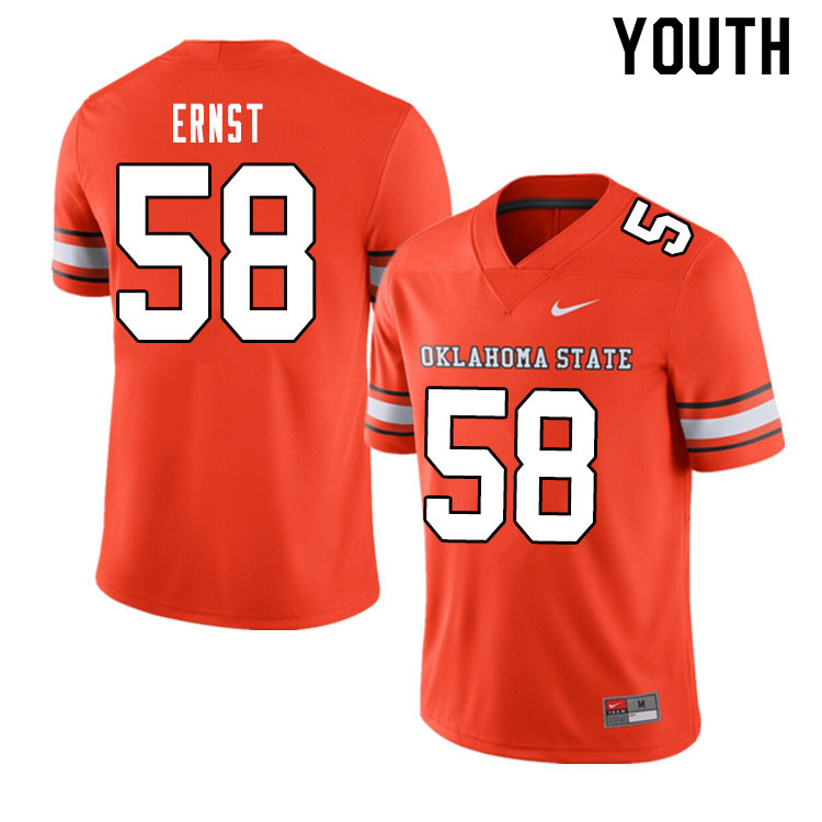 Youth #58 Layton Ernst Oklahoma State Cowboys College Football Jerseys Sale-Alternate Orange - Click Image to Close